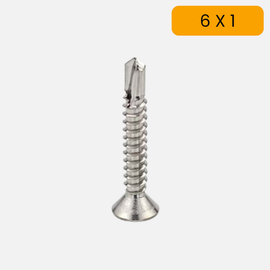 Tornillo avellan punta broca sin nervadura 6 X 1