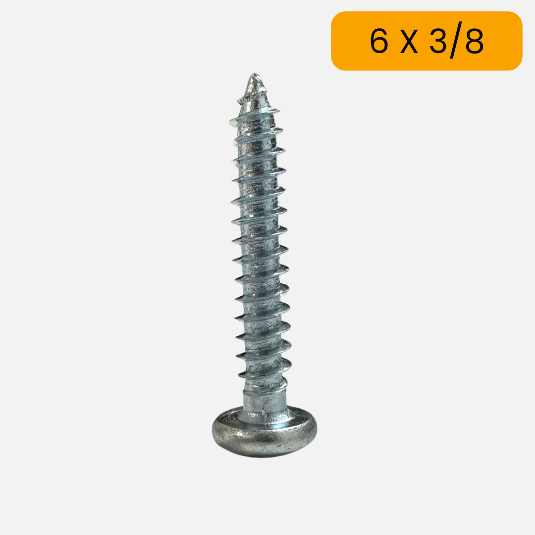 Tornillo lamina cabeza pan phills zincado  6 X 3/8