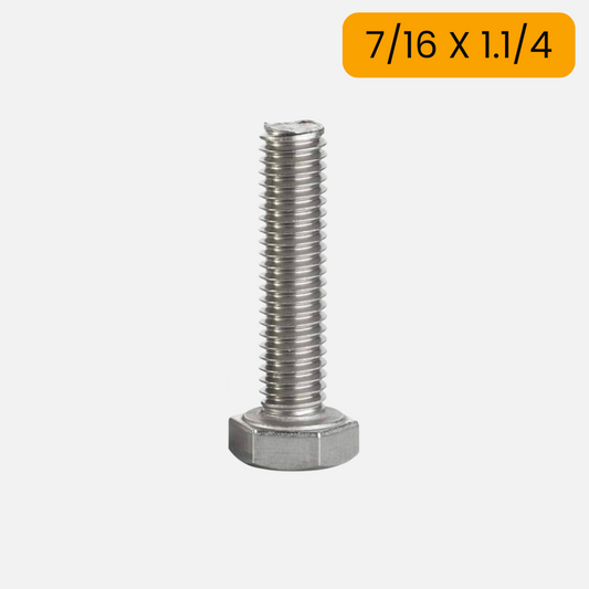 Tornillo hexagonal zincado G2 de 7/16 X 1.1/4