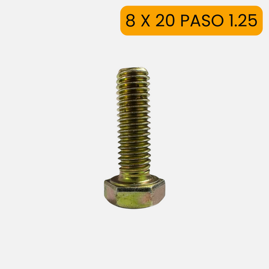 Tornillo hexagonal milimétrico de 8 X 20 ( paso 1.25 )