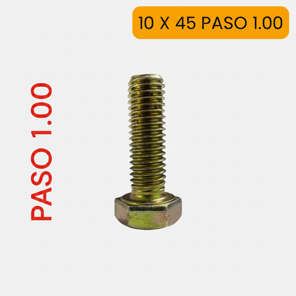 Tornillo hexagonal milimétrico de 10 X 45 ( paso 1.00)