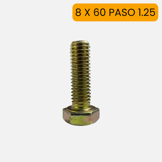 Tornillo hexagonal milimétrico de 8 X 60 ( paso 1.25 )