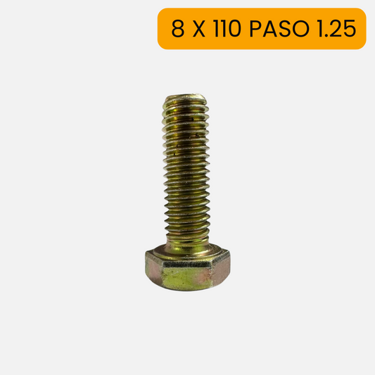 Tornillo hexagonal milimétrico de 8 X 110 ( paso 1.25 )