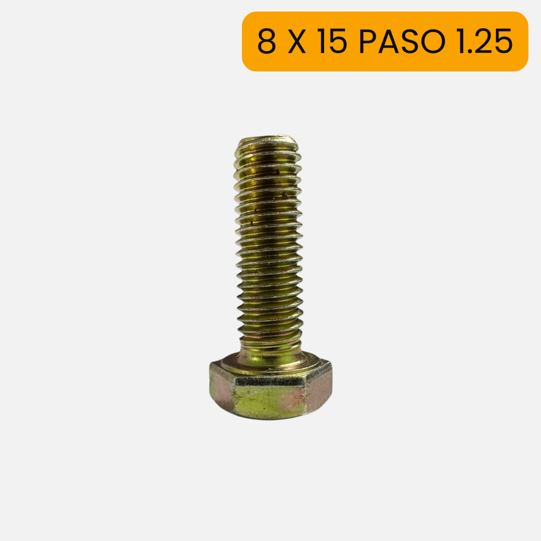 Tornillo hexagonal milimétrico de 8 X 15 ( paso 1.25 )