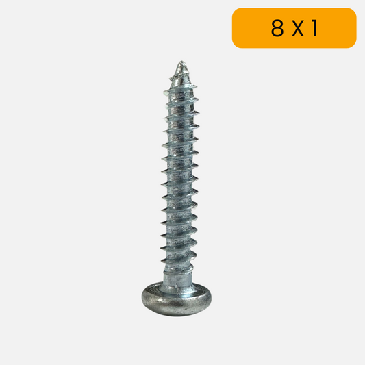 Tornillo lamina cabeza pan phills zincado 8 X 1