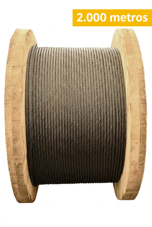 Cable acero alma ACERO guaya alquitranado X 2.000 metros