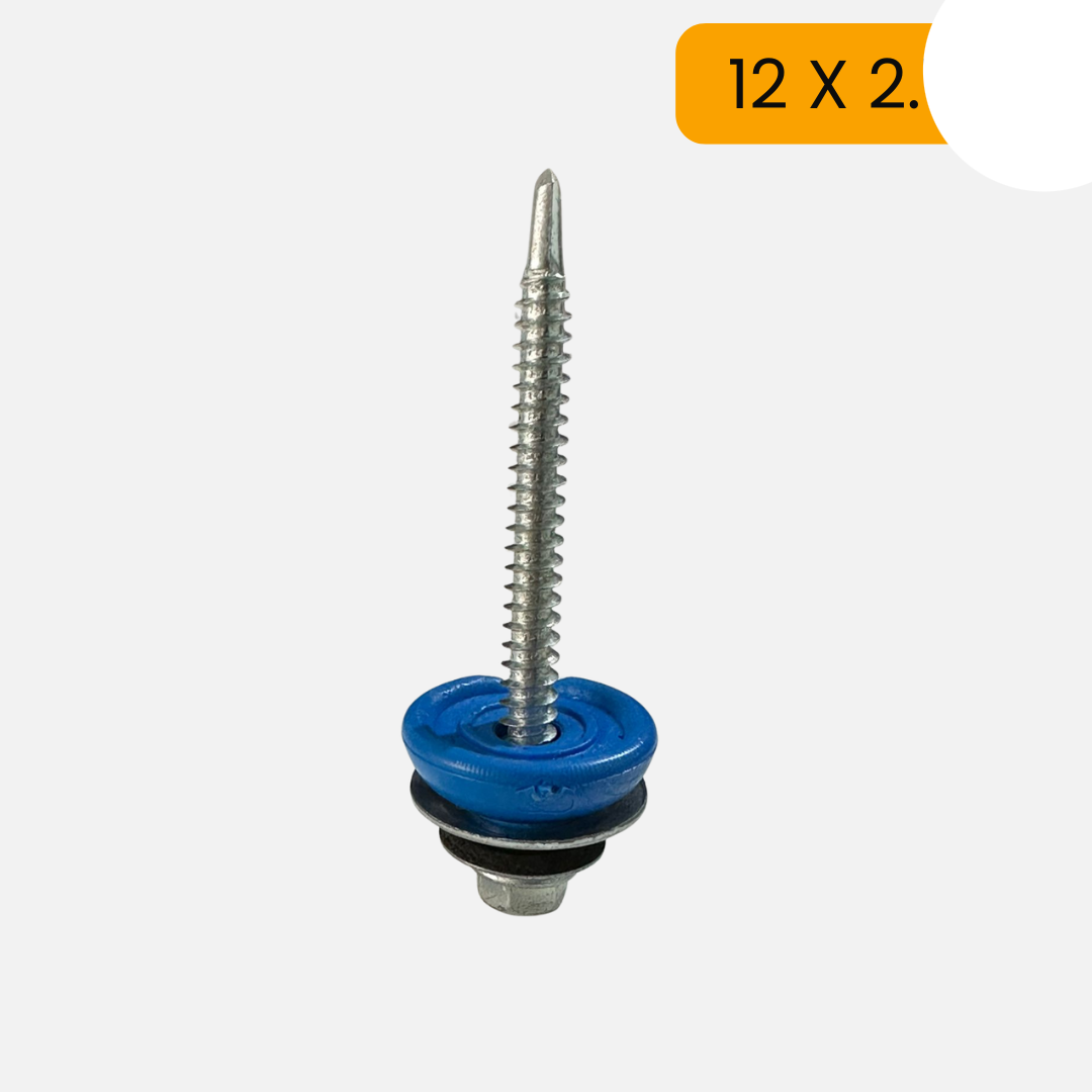 Paquete de 100 UNDS de Tornillo hexagonal punta de broca con arandela neopreno 12 X 2 + arandela capuchón