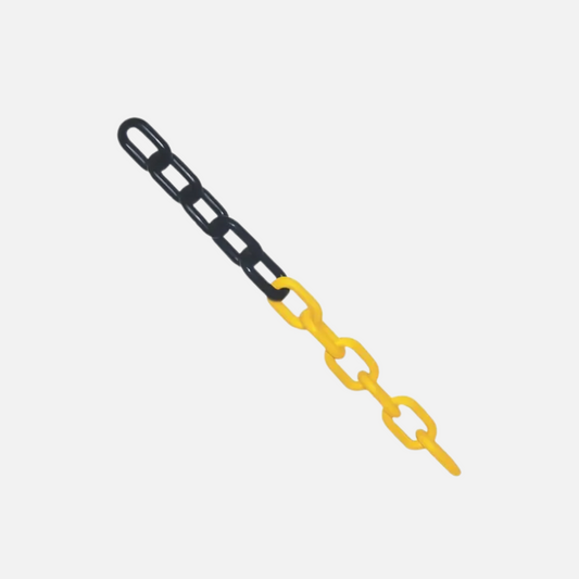 Cadena plastica blan/amar negra c/ama x 20 mts
