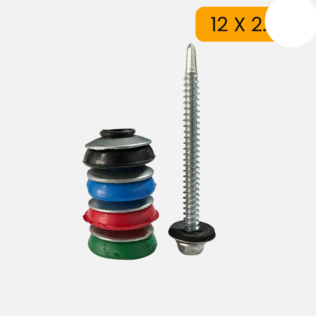 Paquete de 100 UNDS de Tornillo hexagonal punta de broca con arandela neopreno 12 X 2 + arandela capuchón