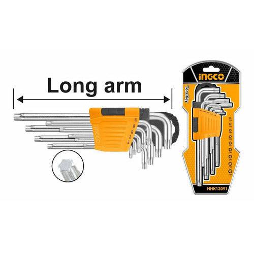 Juego de llaves TORX 9PCS marca INGCO HHK13091