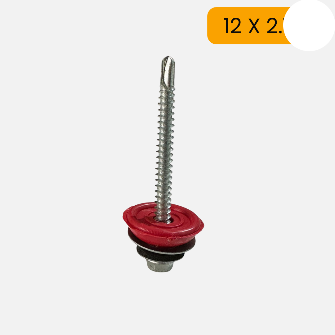 Paquete de 100 UNDS de Tornillo hexagonal punta de broca con arandela neopreno 12 X 2 + arandela capuchón