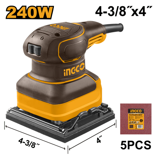 Lijadora De Palma 110/120V 60Hz 240W 14000Rpm Con 5 Pliegos De Lija marca INGCO UPS2416