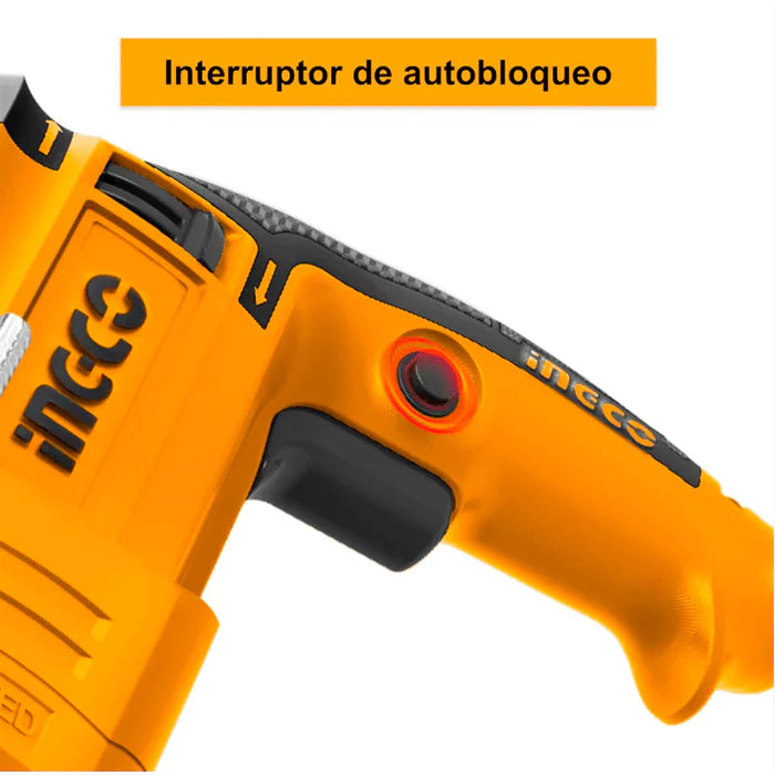 Taladro Rotomartillo 800W marca INGCO URGH9028-2 + compartimento brocas