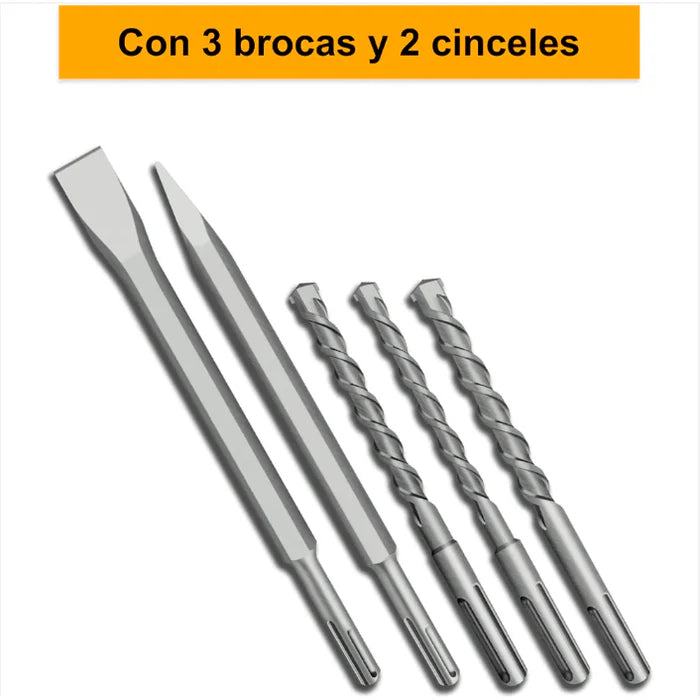 Taladro Rotomartillo 800W marca INGCO URGH9028-2 + compartimento brocas