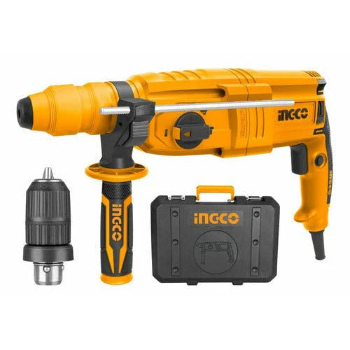 Taladro Rotomartillo 800W marca INGCO URGH9028-2 + compartimento brocas