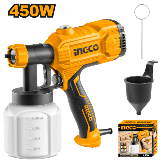 Pistola para pintar 110/120V 450W 380ml/min CAP800ml marca INGCO USPG3508