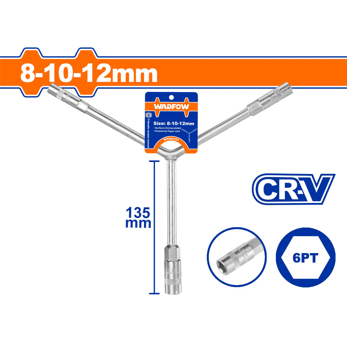 Llave en Y 8-10-12mm CRV marca WADFOW WTH2101