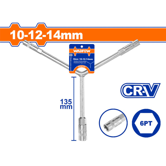 Llave en Y 10-12-14mm CRV marca WADFOW WTH2102