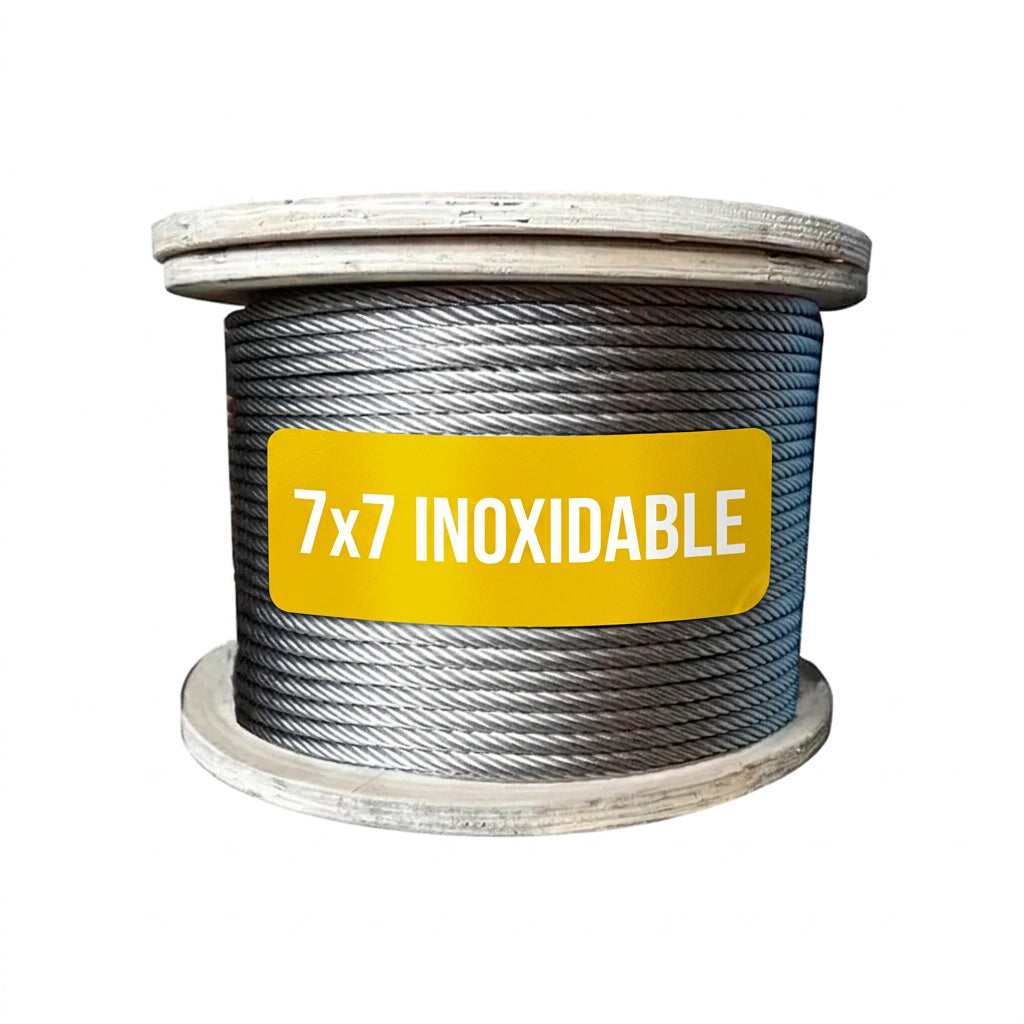 cable acero alma acero guaya  INOXIDABLE 7x7 316